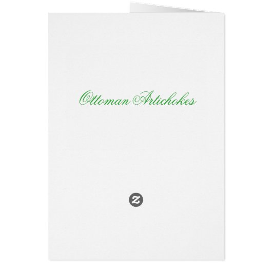 Ottoman Artichokes Card (Back)