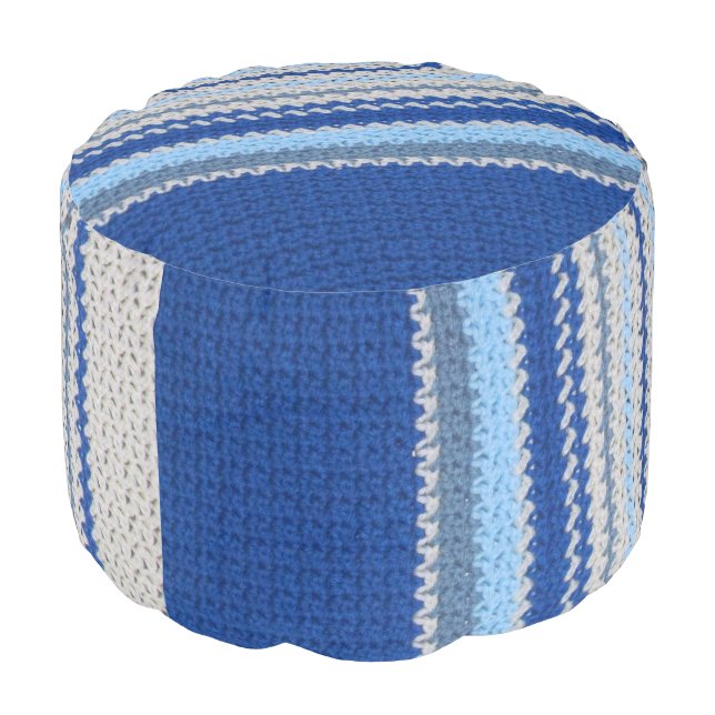 Ottoman - Blue Stripe Crochet Pattern (Angled Front)