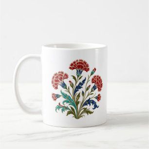 Ottoman Carnation Botanical Art   Turkish Floral Coffee Mug