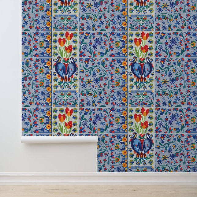 Ottoman China, Peacock, Tullips Wallpaper (Application)
