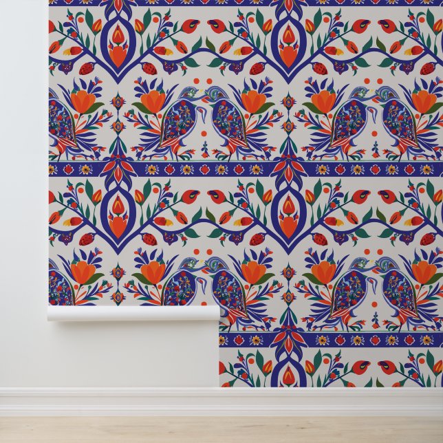Ottoman China with Flower Motives Wallpaper (Application)