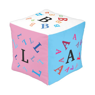 Ottoman (cube) - Customizable Jumbled Letters