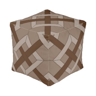 Ottoman (cube) - Interwoven Diamonds in Brown