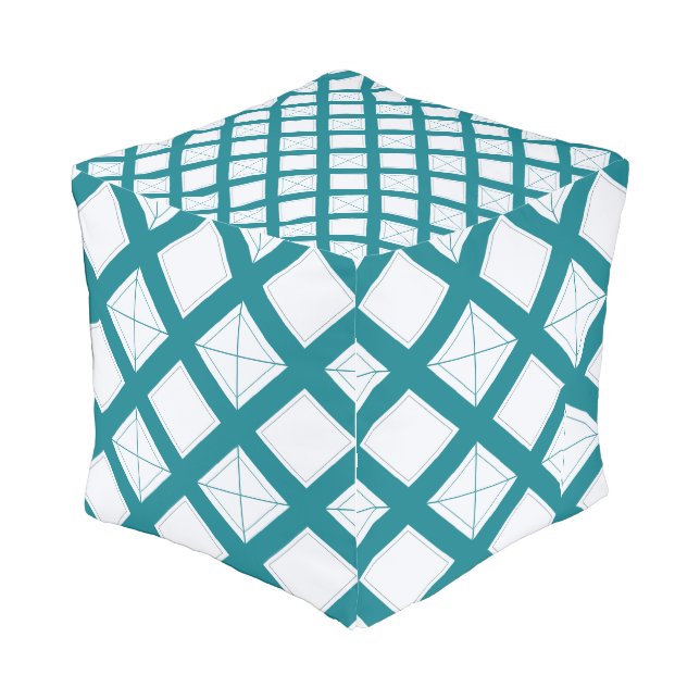 Ottoman (cube) - Lattice Screen (Angled Front)