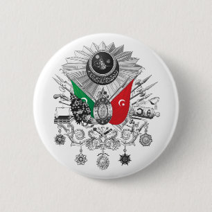 Ottoman Empire Grayscale Coat Of Arms Button