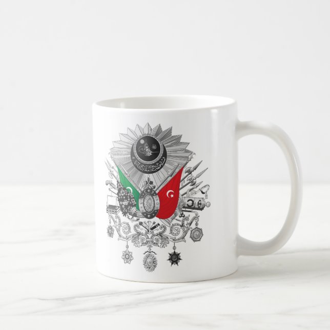 Ottoman Empire Grayscale Coat Of Arms Coffee Mug (Right)