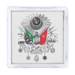 Ottoman Empire Grayscale Coat Of Arms Silver Finish Lapel Pin