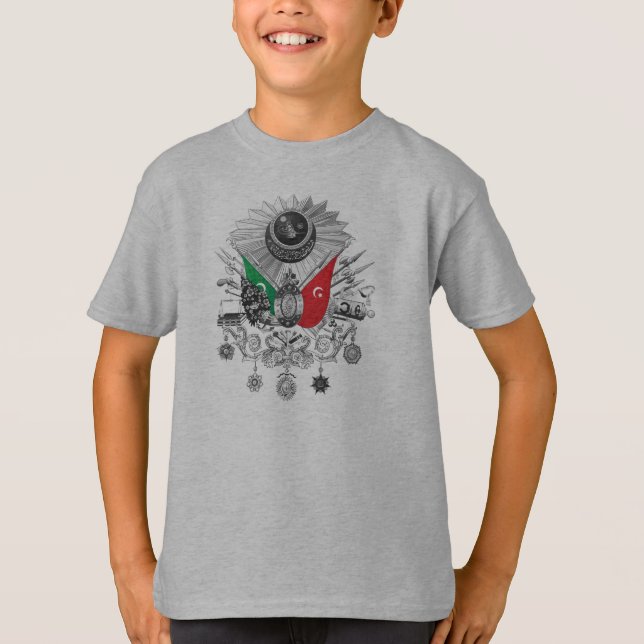 Ottoman Empire Grayscale Coat Of Arms T-Shirt (Front)
