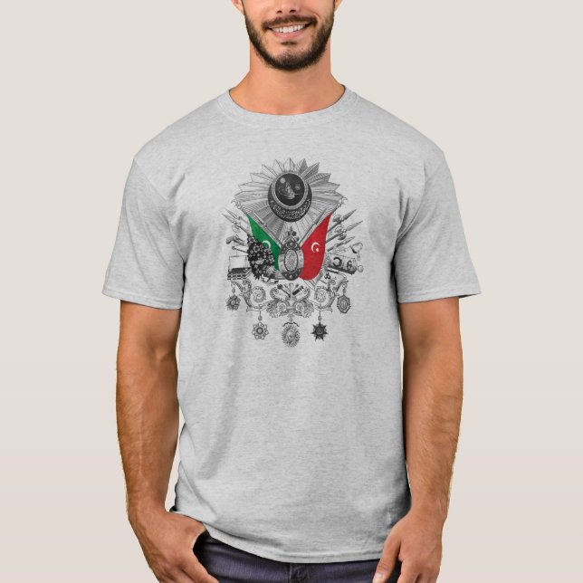 Ottoman Empire Grayscale Coat Of Arms T-Shirt (Front)