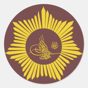 Ottoman Empire Tughra Calligraphy Classic Round Sticker