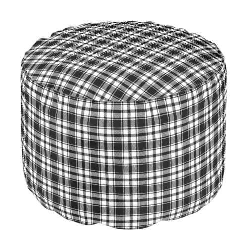 Ottoman in Black and White Plaid HAMbyWG