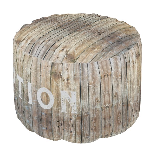 Ottoman in Distressed Wood Natural HAMbyWG (Angled Front)