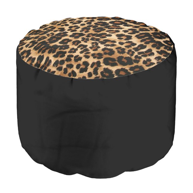 Ottoman Leopard Pouf (Angled Front)