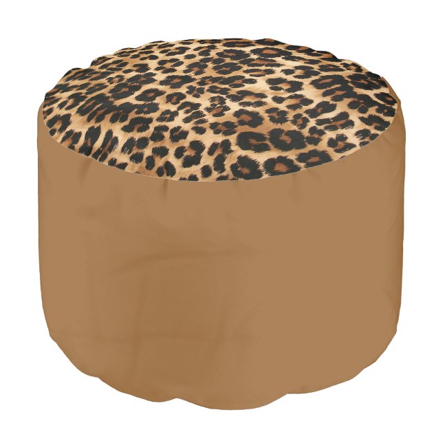 Ottoman Leopard Pouf (Angled Front)