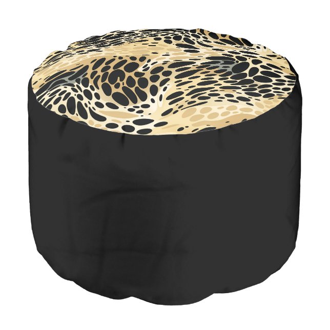 Ottoman Leopard Pouf (Angled Front)
