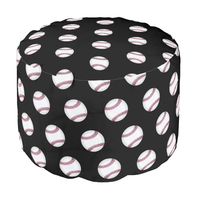 Ottoman Pouf-Baseball (Angled Front)