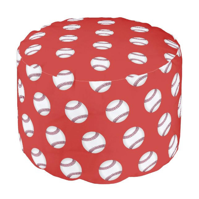 Ottoman Pouf-Baseball (Angled Front)