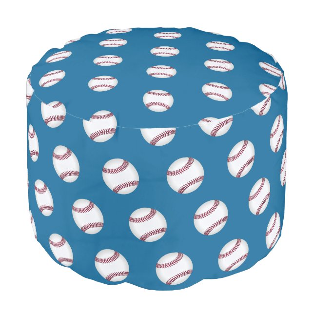 Ottoman Pouf-Baseball (Angled Front)