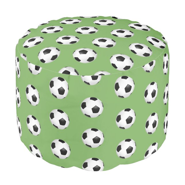 Ottoman Pouf-Soccer Ball (Angled Front)