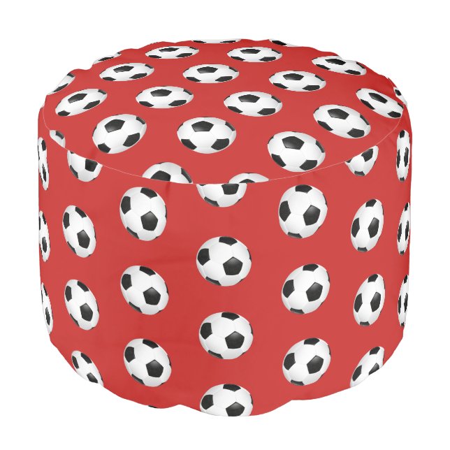 Ottoman Pouf-Soccer Ball (Angled Front)