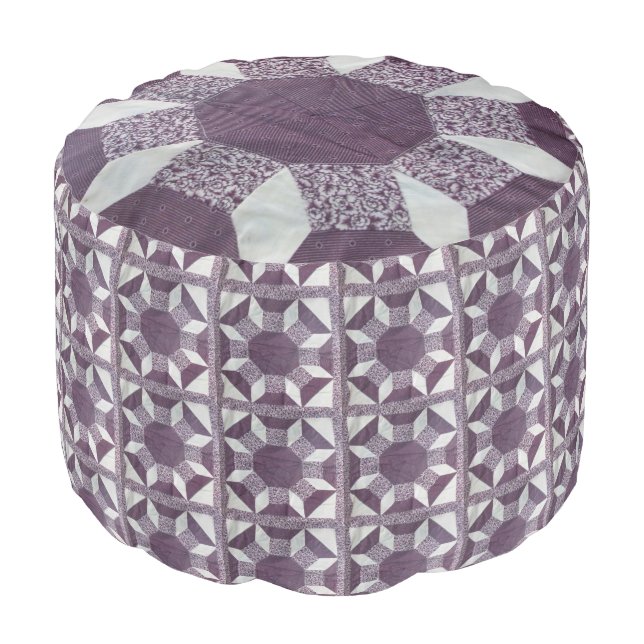 Ottoman - Purple Quilt Pattern (Angled Front)