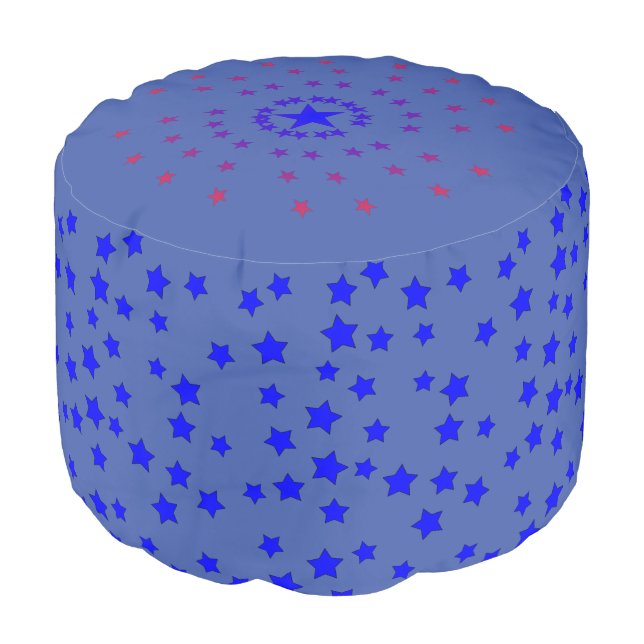 Ottoman (rnd) - Stars in the Night (Angled Front)