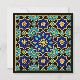 Ottoman Style History Design Blue Invitation
