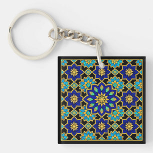Ottoman Style History Design Blue Keychain