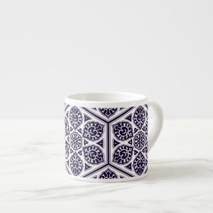 Ottoman turkish blue ware rosette design espresso cup