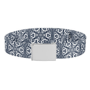 Ottoman White Turkish Blue Ware Oriental Tracery Belt