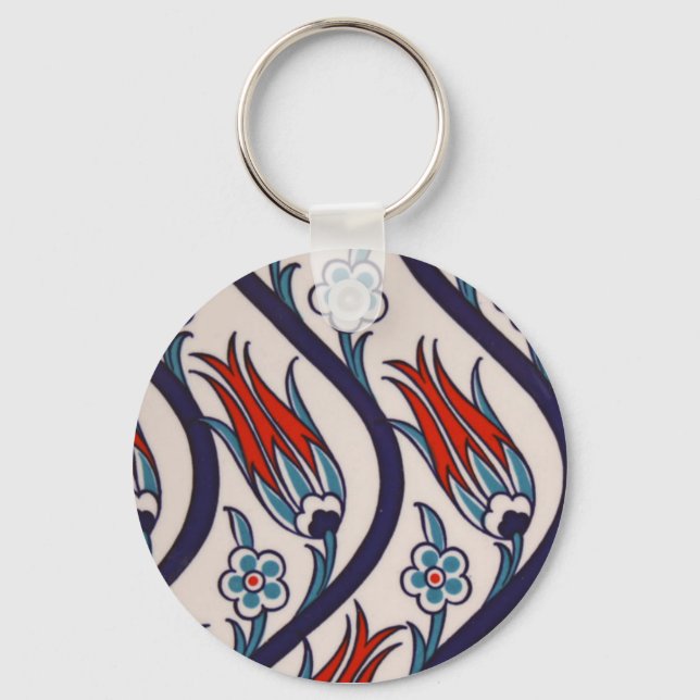 Ottomans Tulip Pattern / Tile Art Keychain (Front)