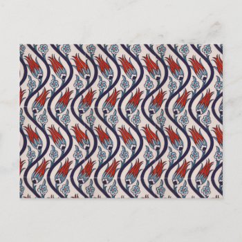 Ottomans Tulip Pattern / Tile Art Postcard by GrooveMaster at Zazzle