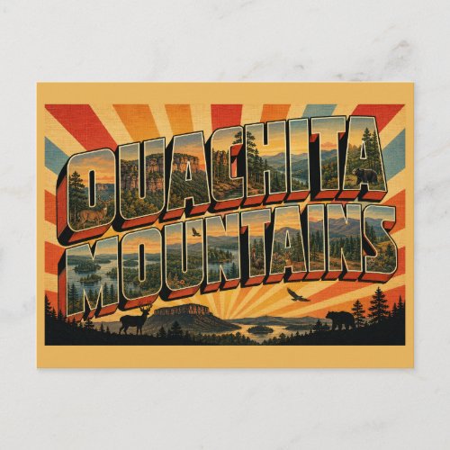 Ouachita Mountains Arkansas Ancient Forest Lake Postcard