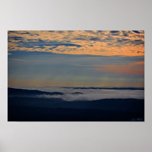Ouachita Mountains Cloud Waves Sunrise Poster