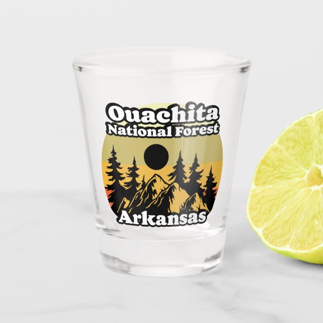 Ouachita National Forest Arkansas Shot Glass (Front)