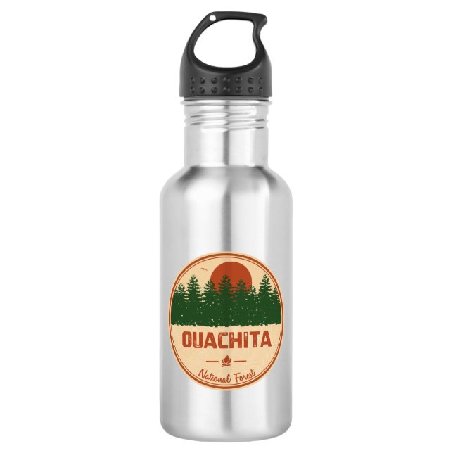 Ouachita National Forest Stainless Steel Water Bottle (Front)