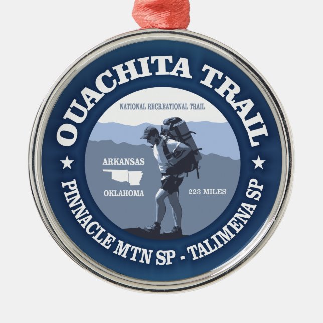 Ouachita Trail Metal Ornament (Front)
