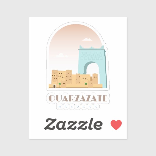 Ouarzazate city morocco Skyline Sticker (Sheet)