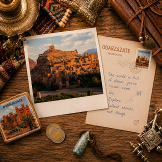 Ouarzazate Morocco Travel Postcard Vintage Kasbah