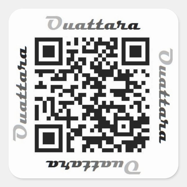 Ouattara QR Code Personalized NAME Sticker (Front)