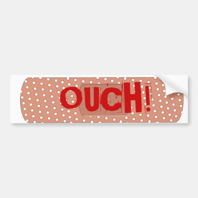 Ouch Bandaid Bumper Sticker (Front)