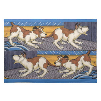 OUCH! dog bites dog Cloth Placemat