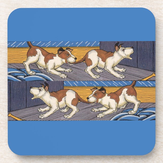 OUCH! dog bites dog Coaster (Front)