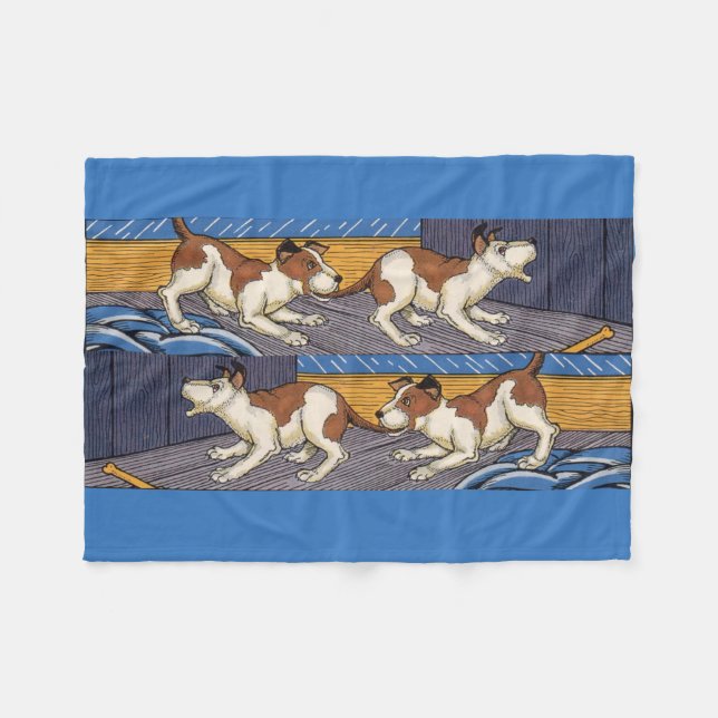 OUCH! dog bites dog Fleece Blanket (Front (Horizontal))