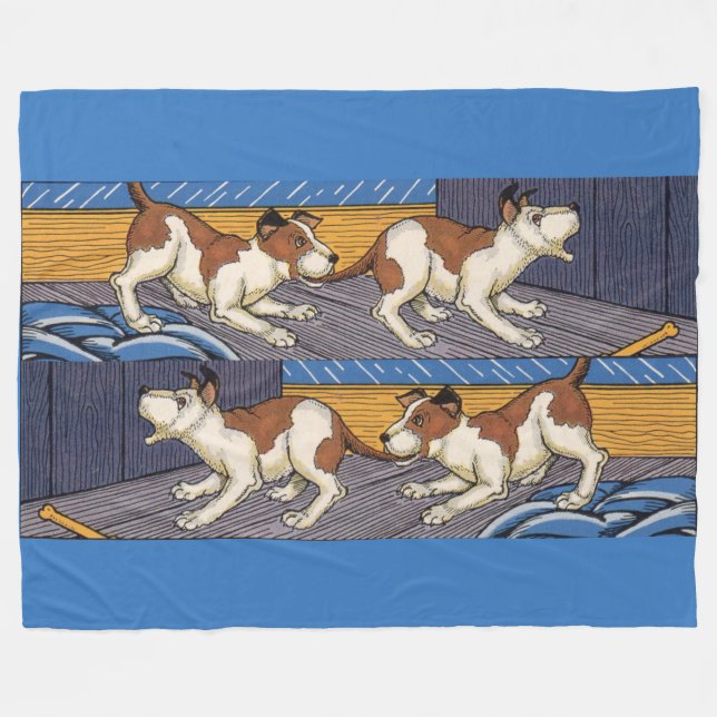 OUCH! dog bites dog Fleece Blanket (Front (Horizontal))