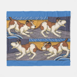 OUCH! dog bites dog Fleece Blanket