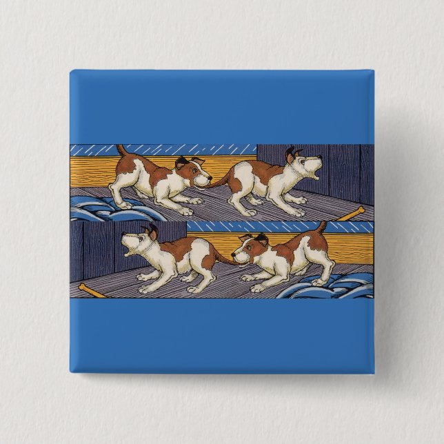 OUCH! dog bites dog Pinback Button (Front)