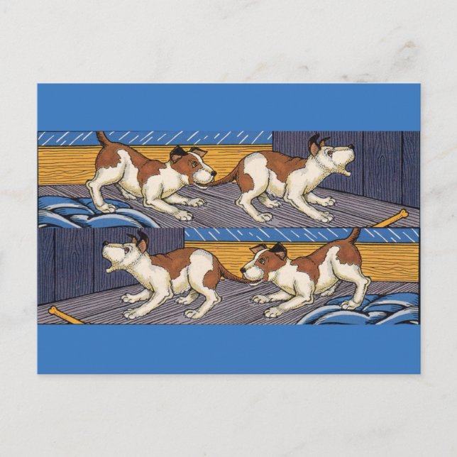 OUCH! dog bites dog Postcard (Front)