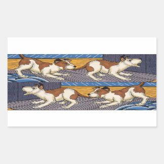 OUCH! dog bites dog Rectangular Sticker