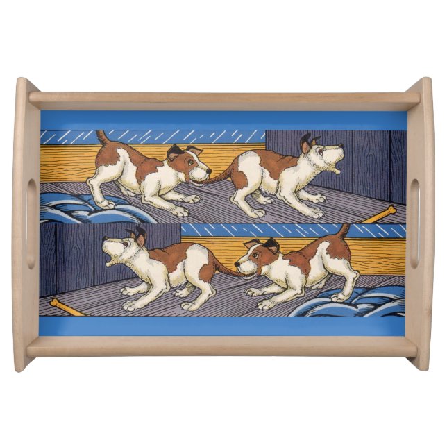 OUCH! dog bites dog Serving Tray (Front)